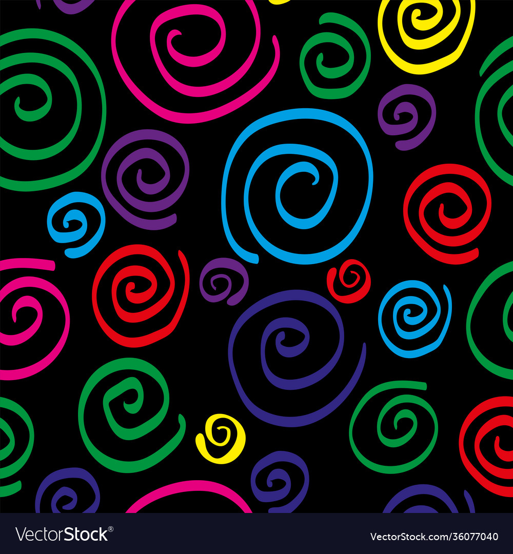 Spiral seamless pattern simple colorful vector image Spiral seamless pattern simple colorful