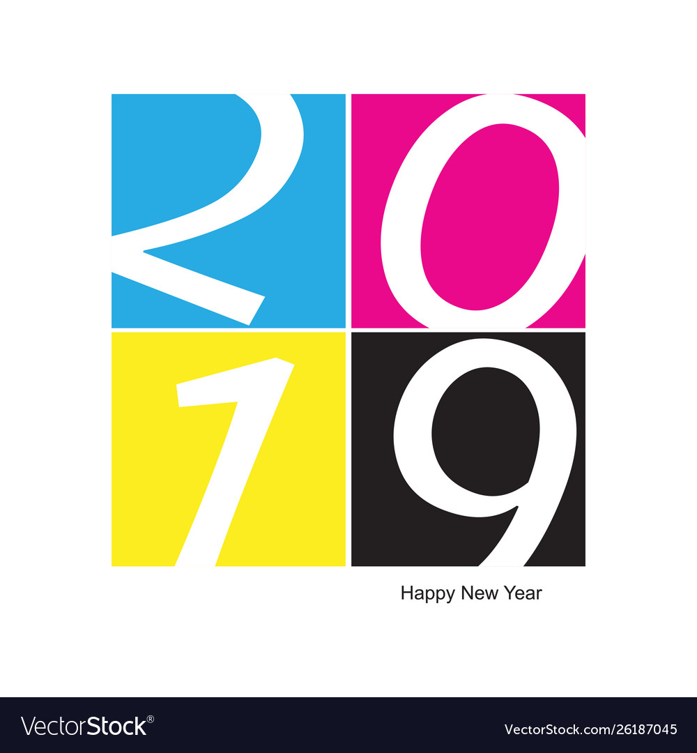 2019 happy new year cmyk offset printing