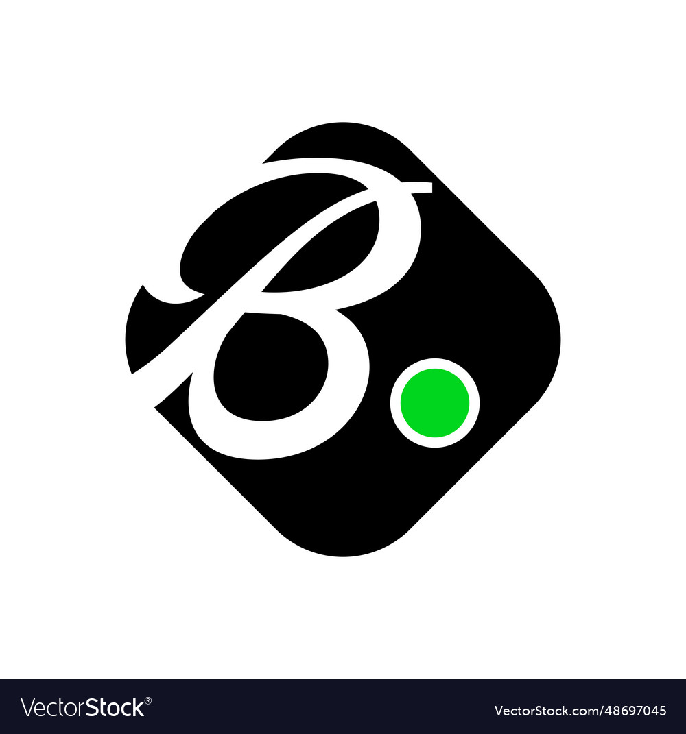 B union name with blue dot icon Royalty Free Vector Image