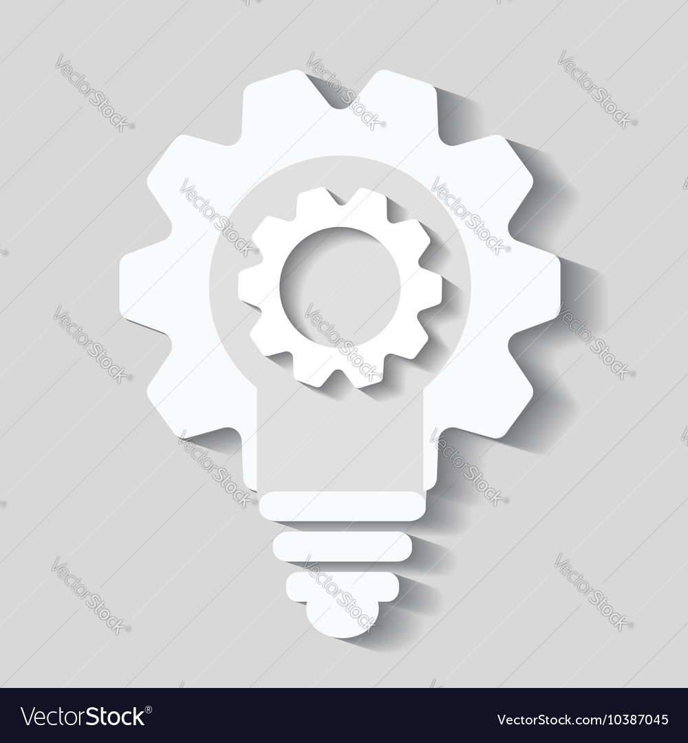 Bulb cogs icon light logo