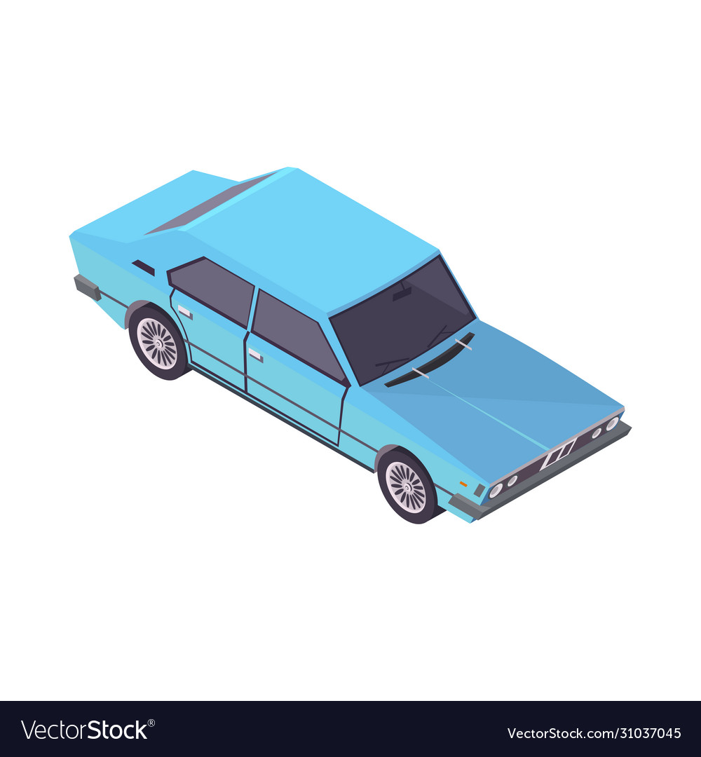 Car isometric isolated