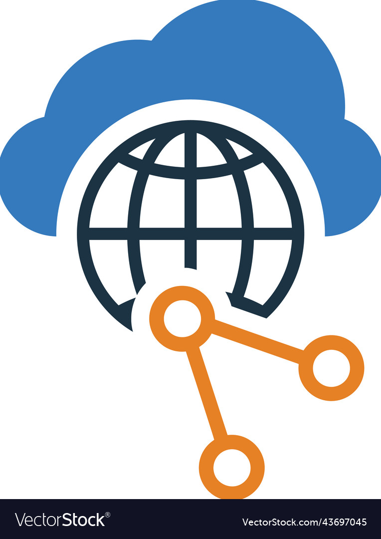 Cloud network sharing icon simple editable