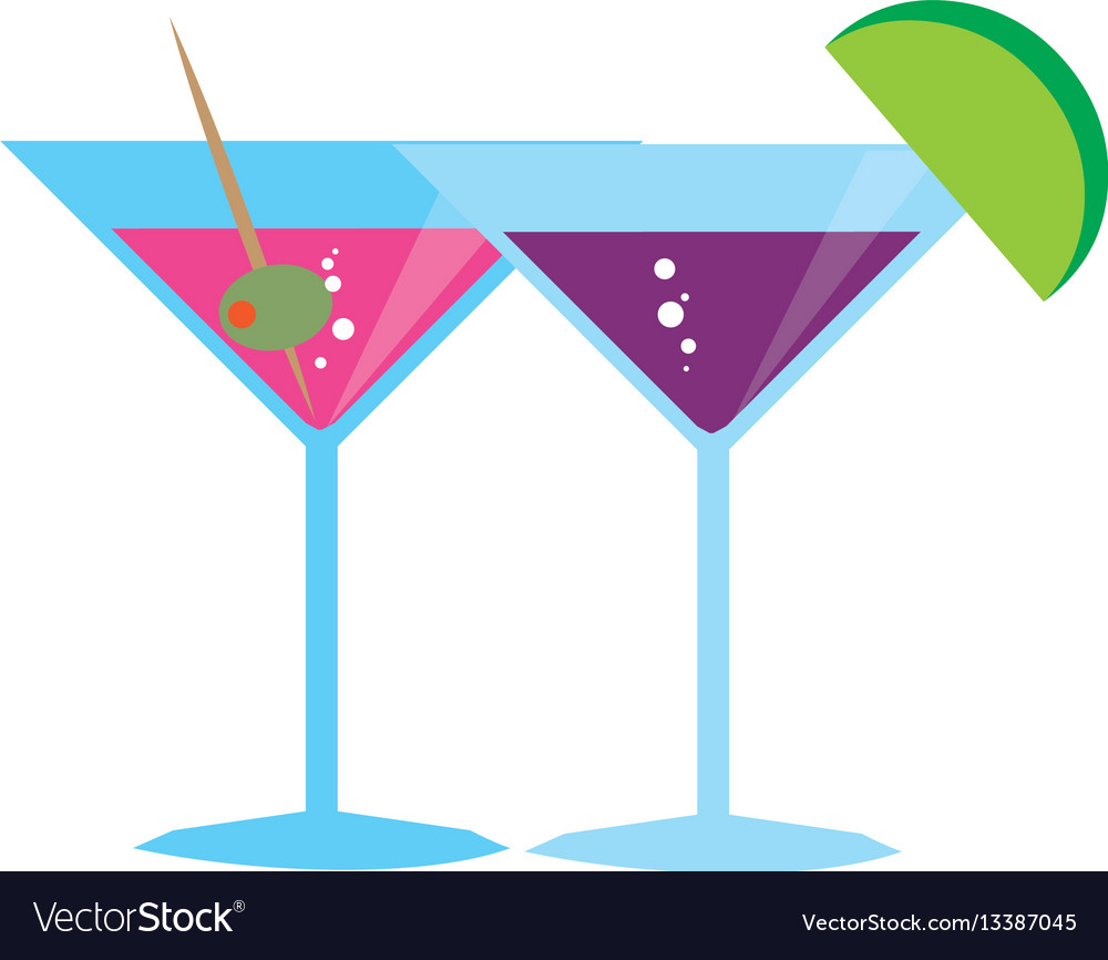 Color background with cocktail glass