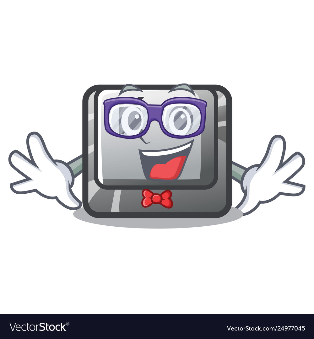 Geek button k in cartoon shape vector image Geek button k in cartoon shape