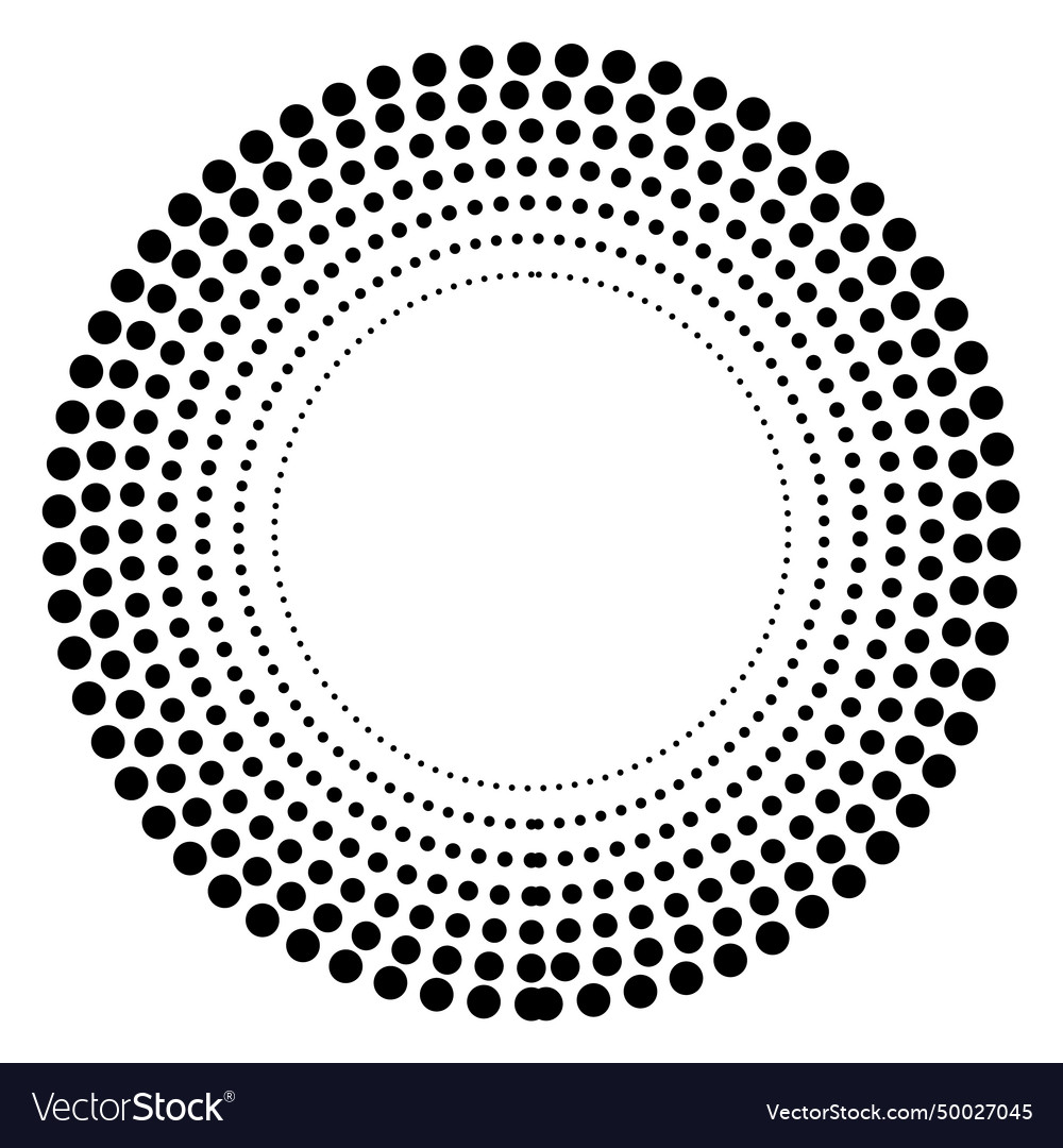 Halftone dots in circle form design elements vector image Halftone dots in circle form design elements