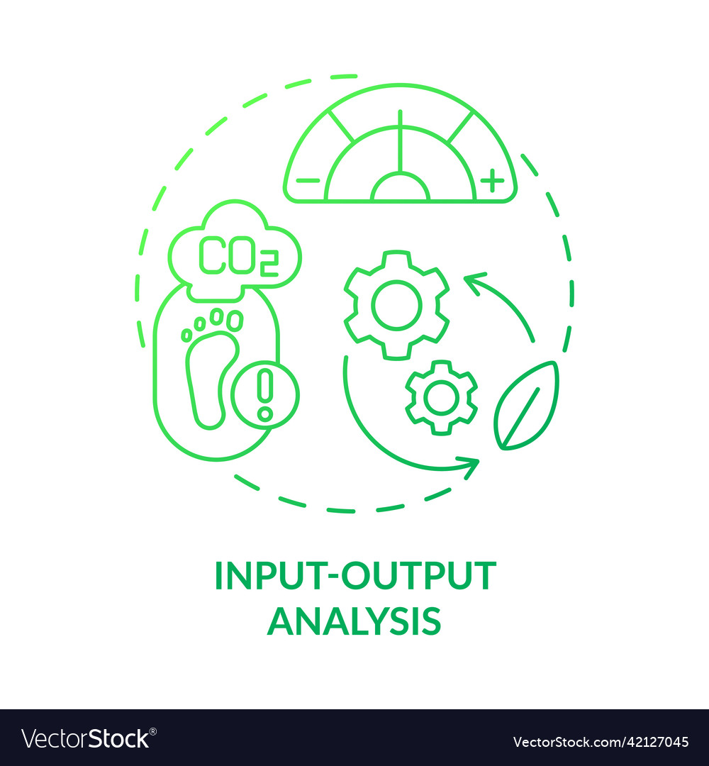 Input output analysis green gradient concept icon Vector Image Input output analysis green gradient concept icon