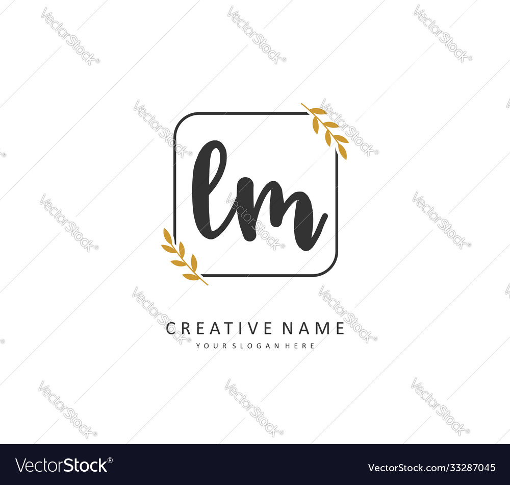 L m lm initial letter handwriting and signature