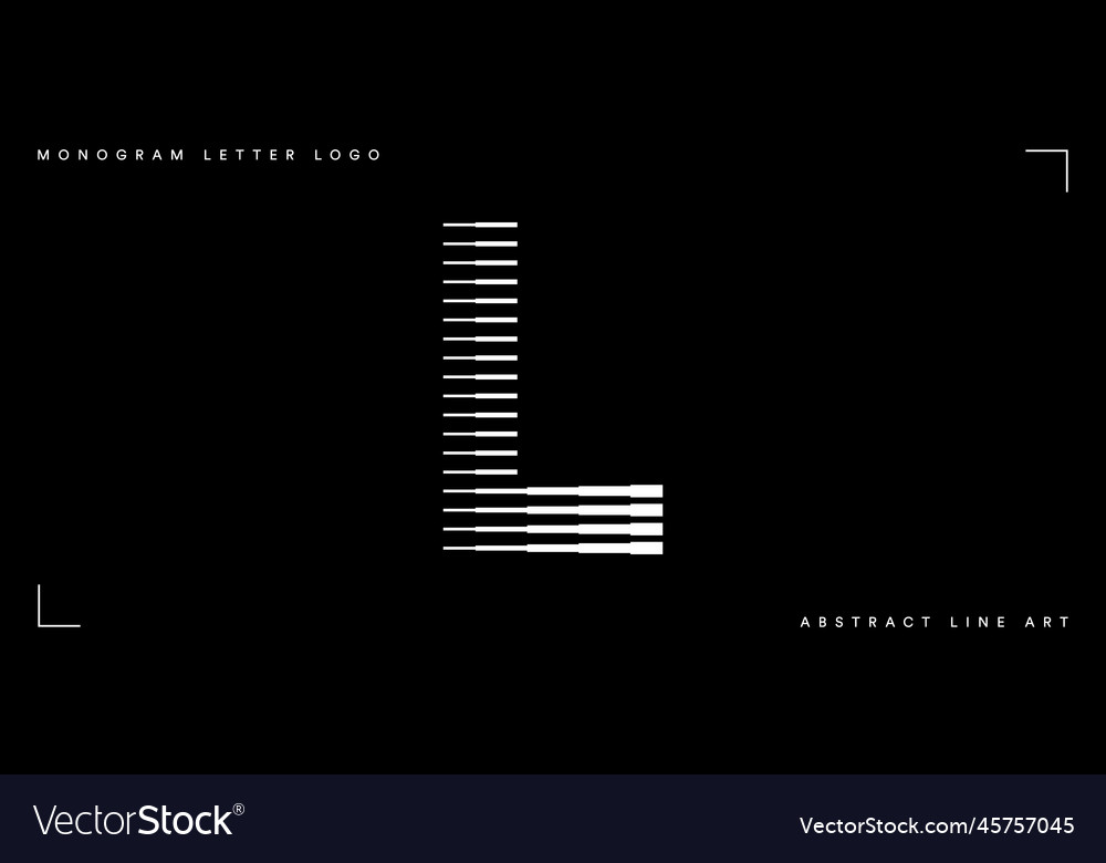 Letter l abstract line art monogram logo