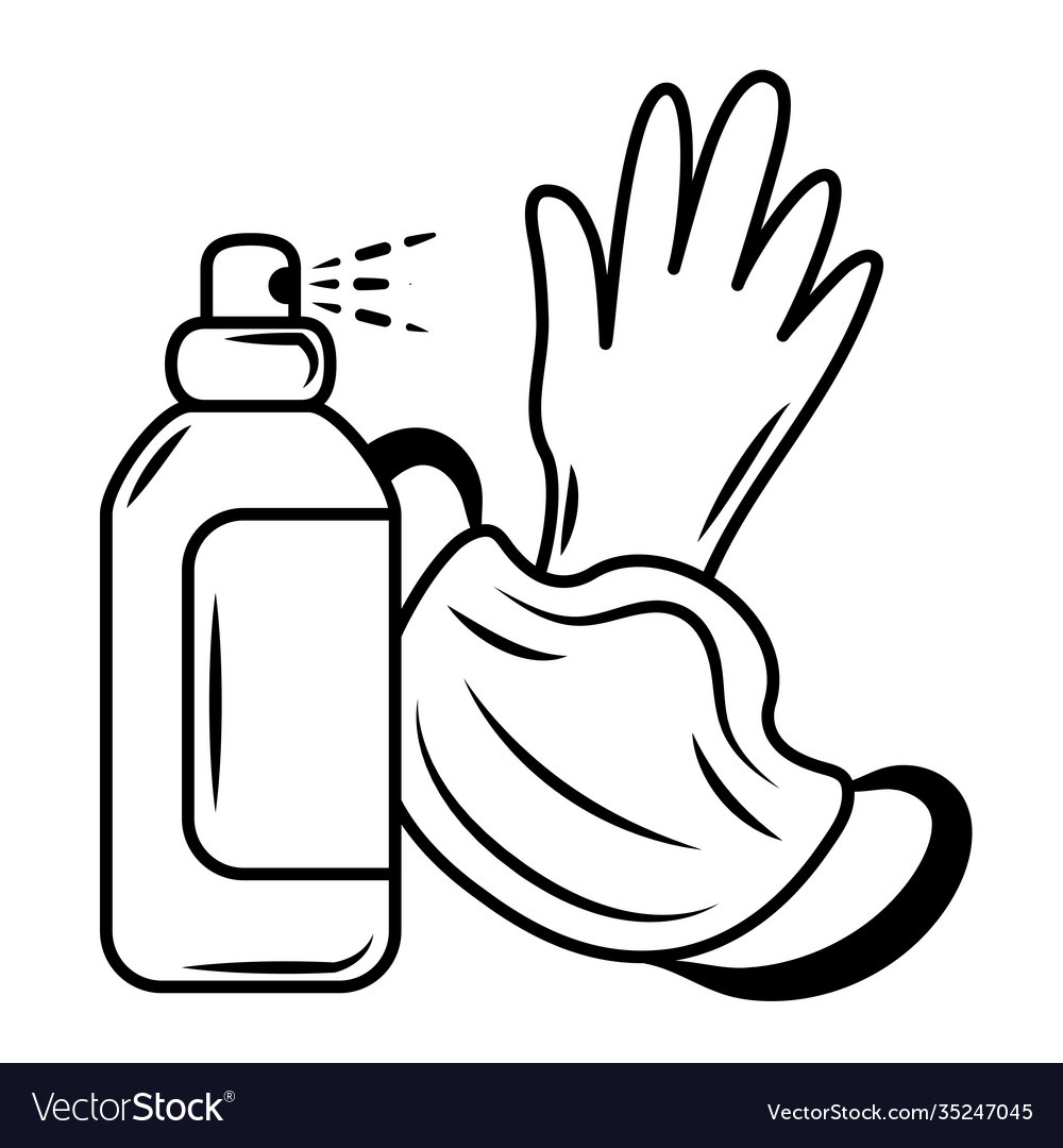 Medical Protection: Gloves & Spray Icon