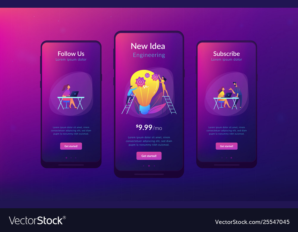 New idea engineering app interface template vector image New idea engineering app interface template
