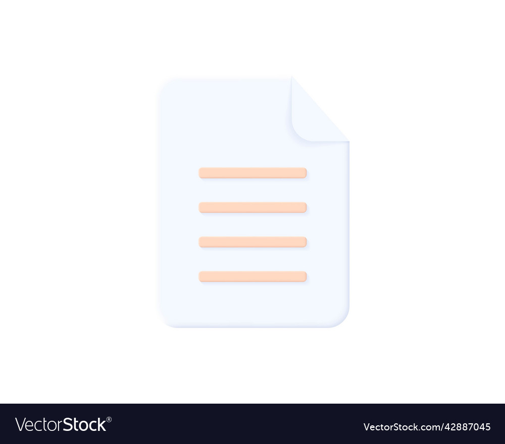 Realistic file 3d icon design render