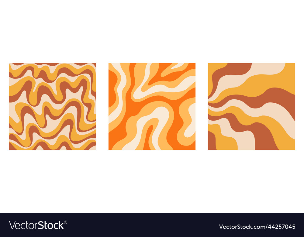 Retro 70s Wave Background Set