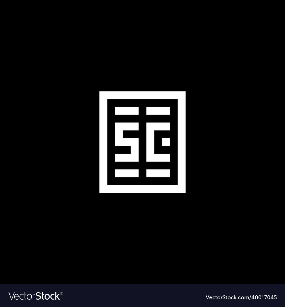 Sc initial logo with square rectangular shape