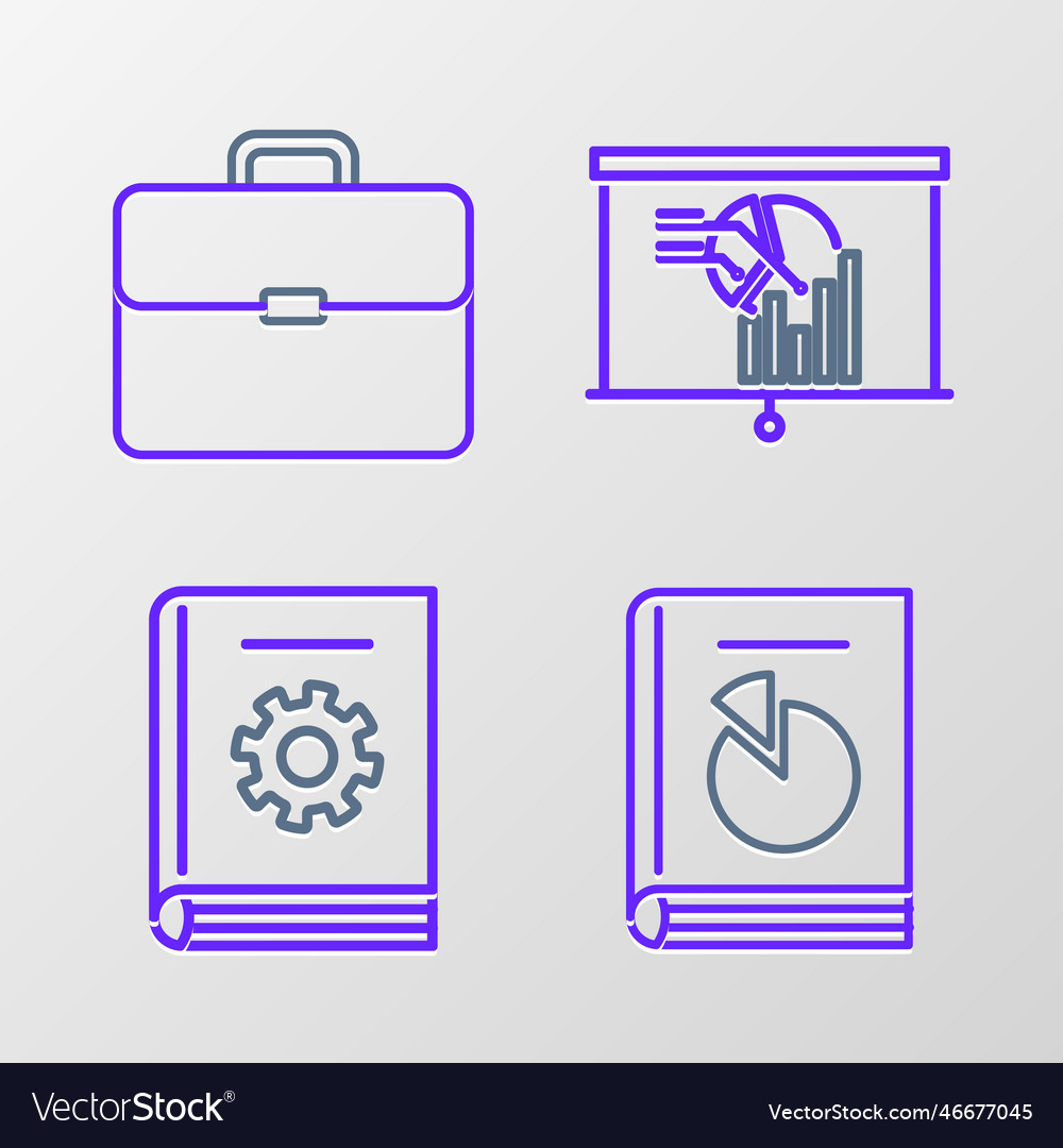 Set line user manual board with graph chart vector image Set line user manual board with graph chart