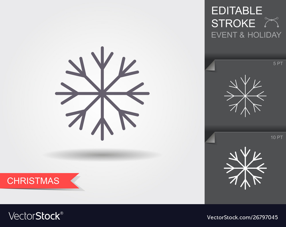 Snowflake Line Icon - Winter Holiday