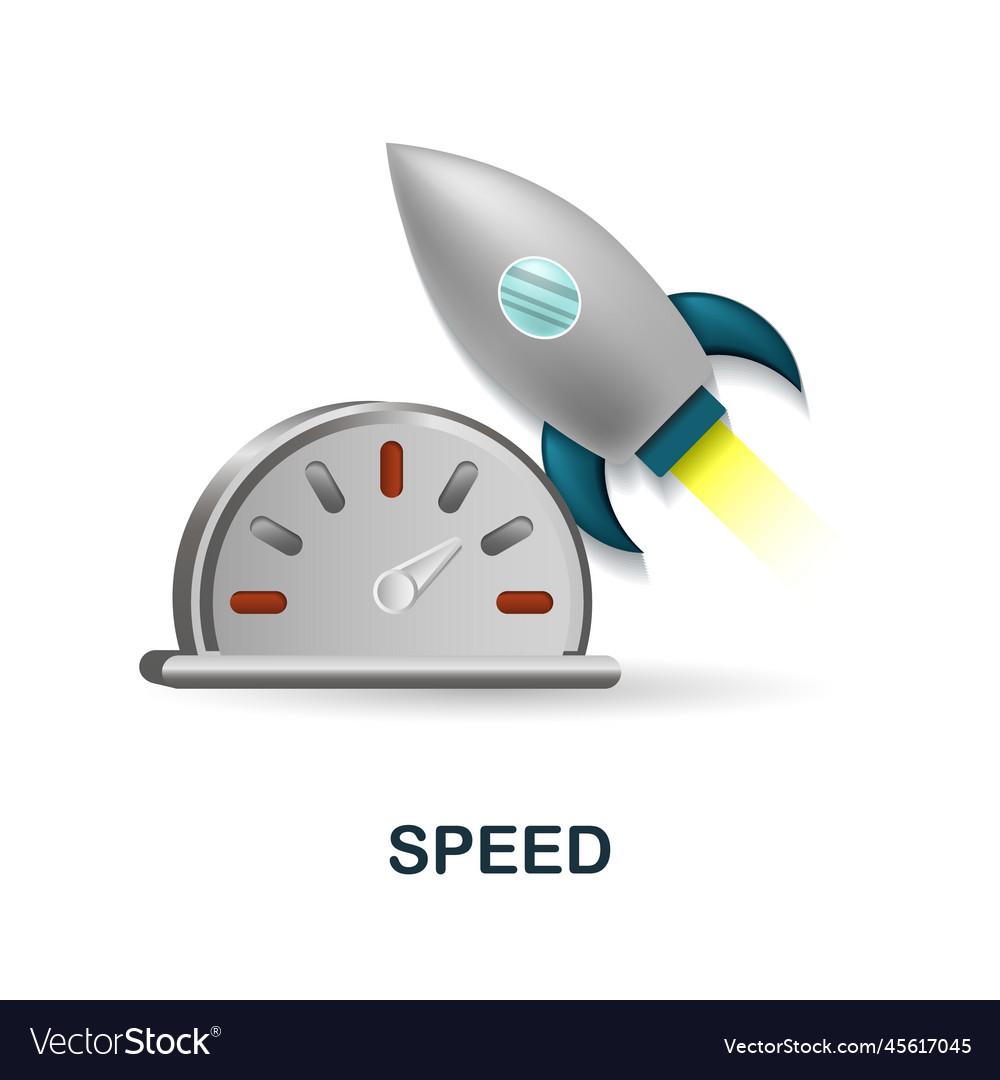 Speed icon 3d from performance collection