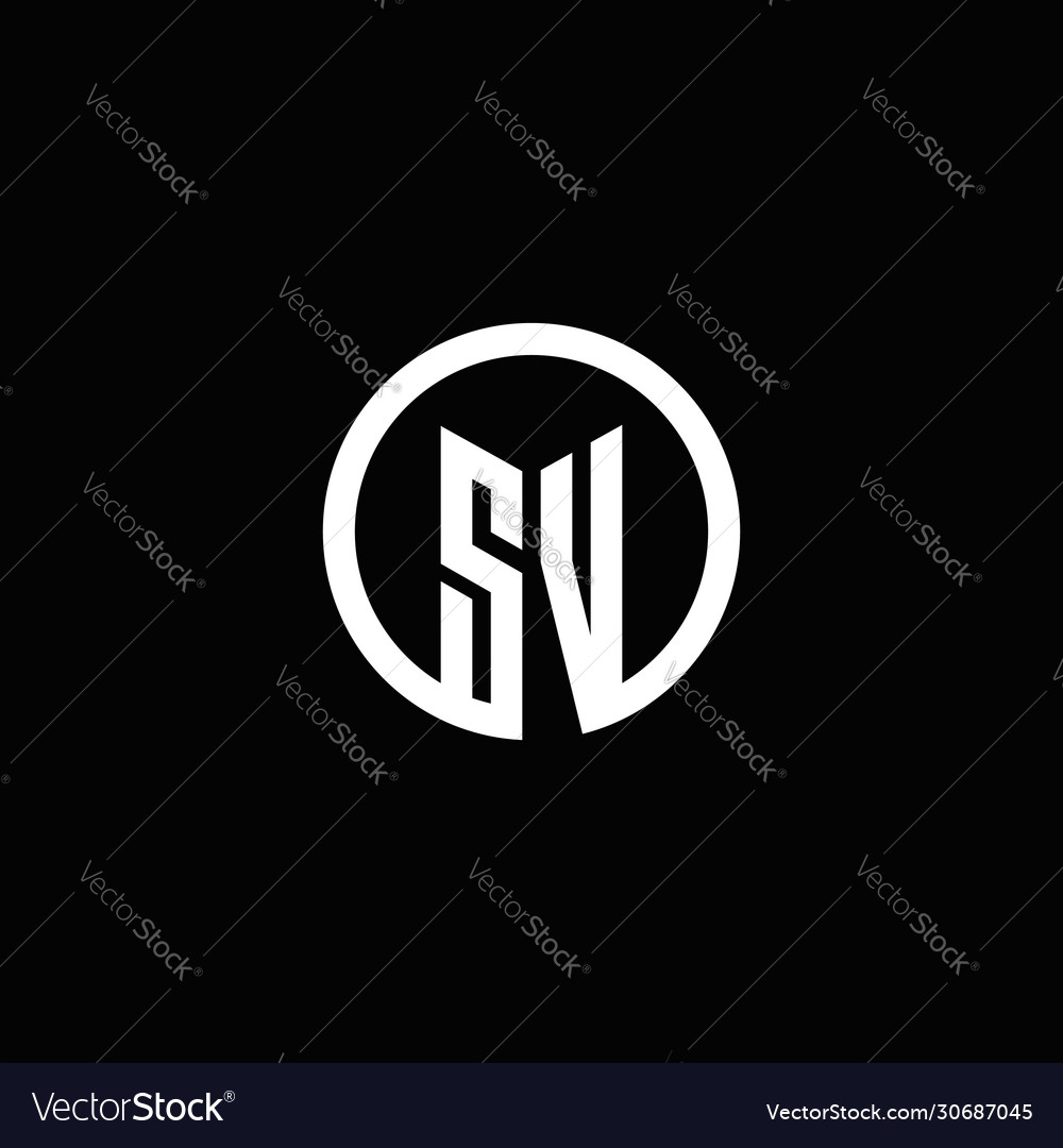 Sv monogram logo isolated with a rotating circle Vector Image