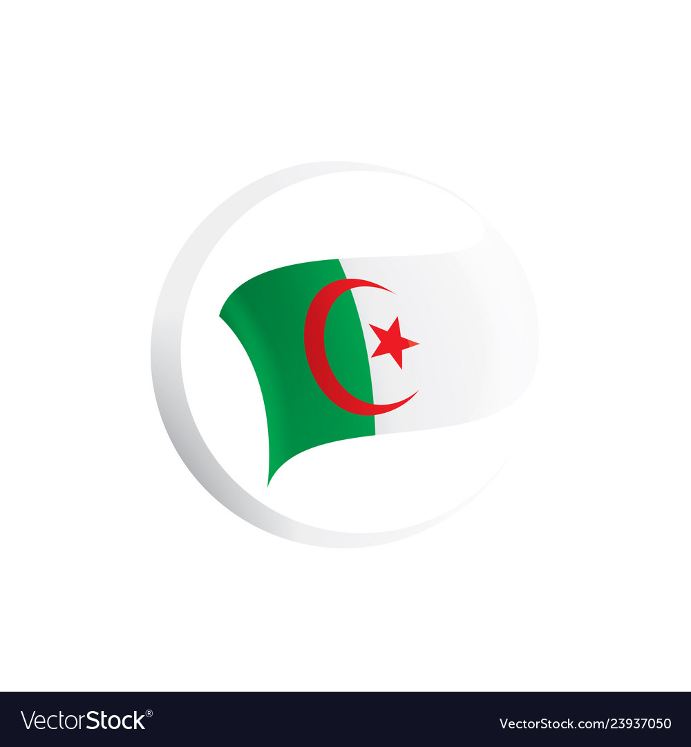 Algeria flag on a white