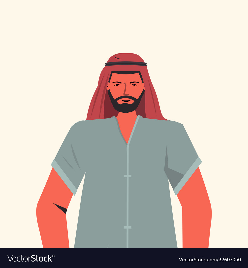 Arabic man in traditional clothes arab male Vector Image