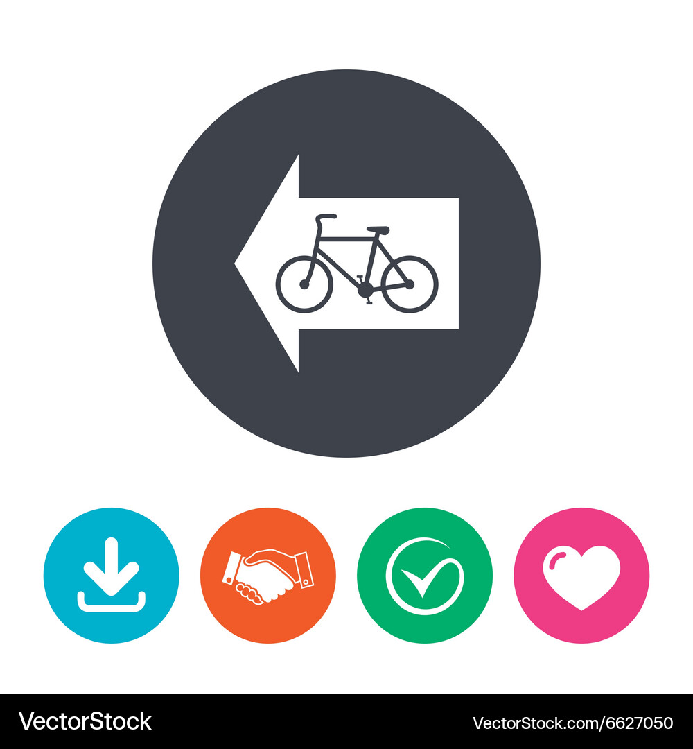 Bicycle path trail sign icon cycle Royalty Free Vector Image