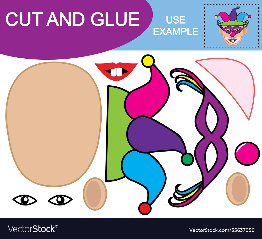 Bild Gesicht Clown mit Scheren erstellen Vector Image Bild Gesicht Clown mit Scheren erstellen