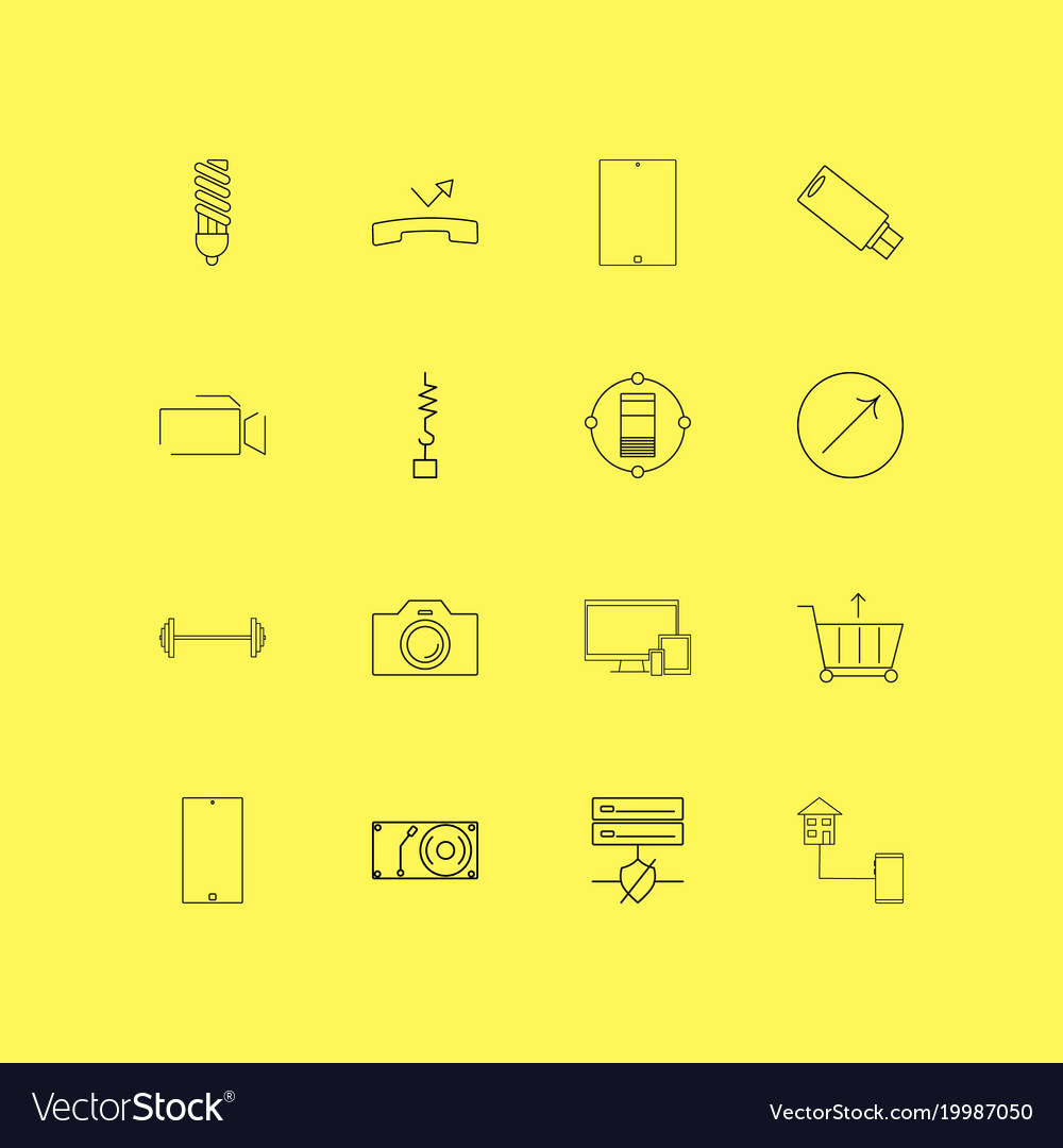 Devices linear icon set simple outline icons