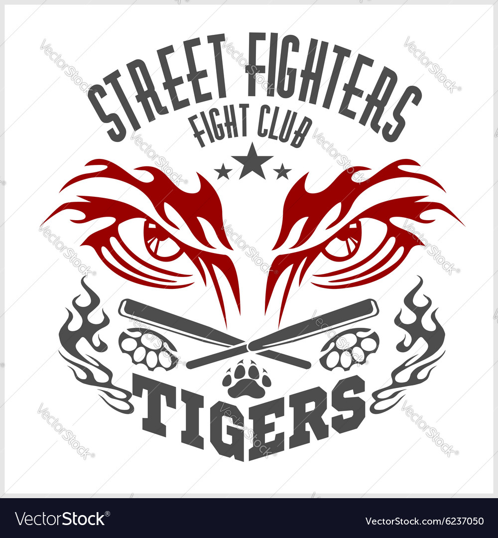 Fighting club emblem - tiger eye labels badges Vector Image