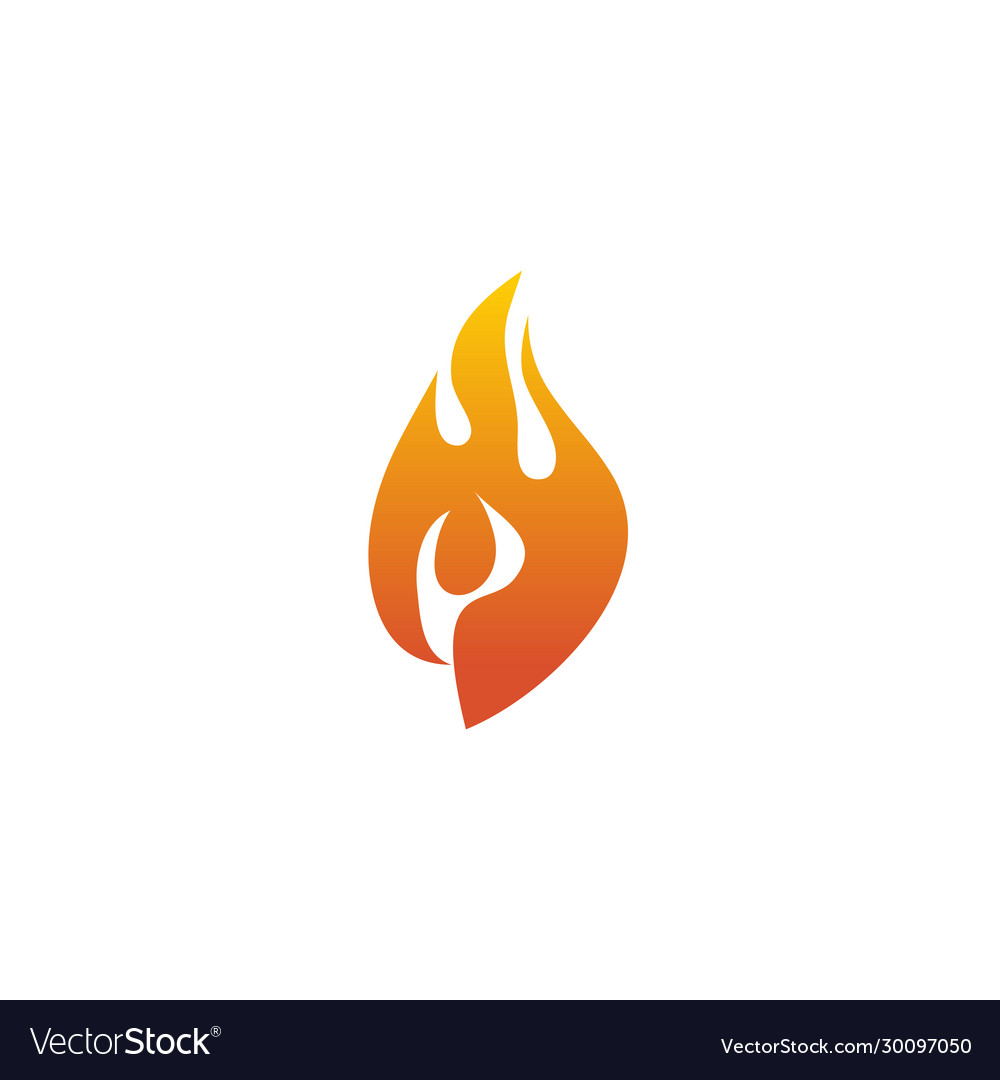 Fire flame icon logo design template Royalty Free Vector