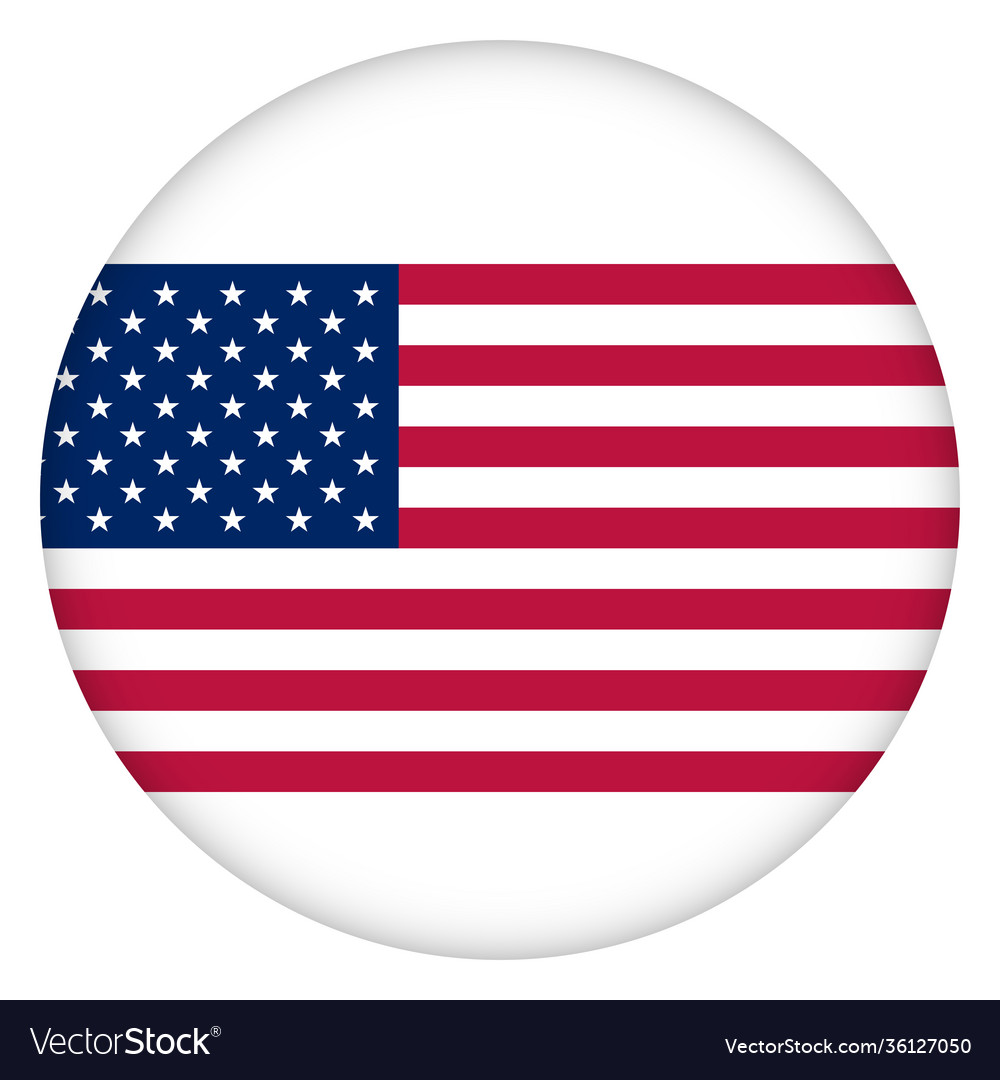 Flag usa round icon badge or button american Vector Image