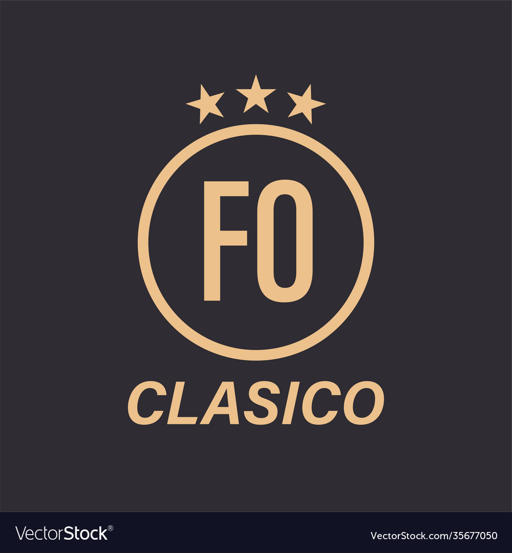 Fo Buchstaben-Logo-Design mit Stern-Icon Classic