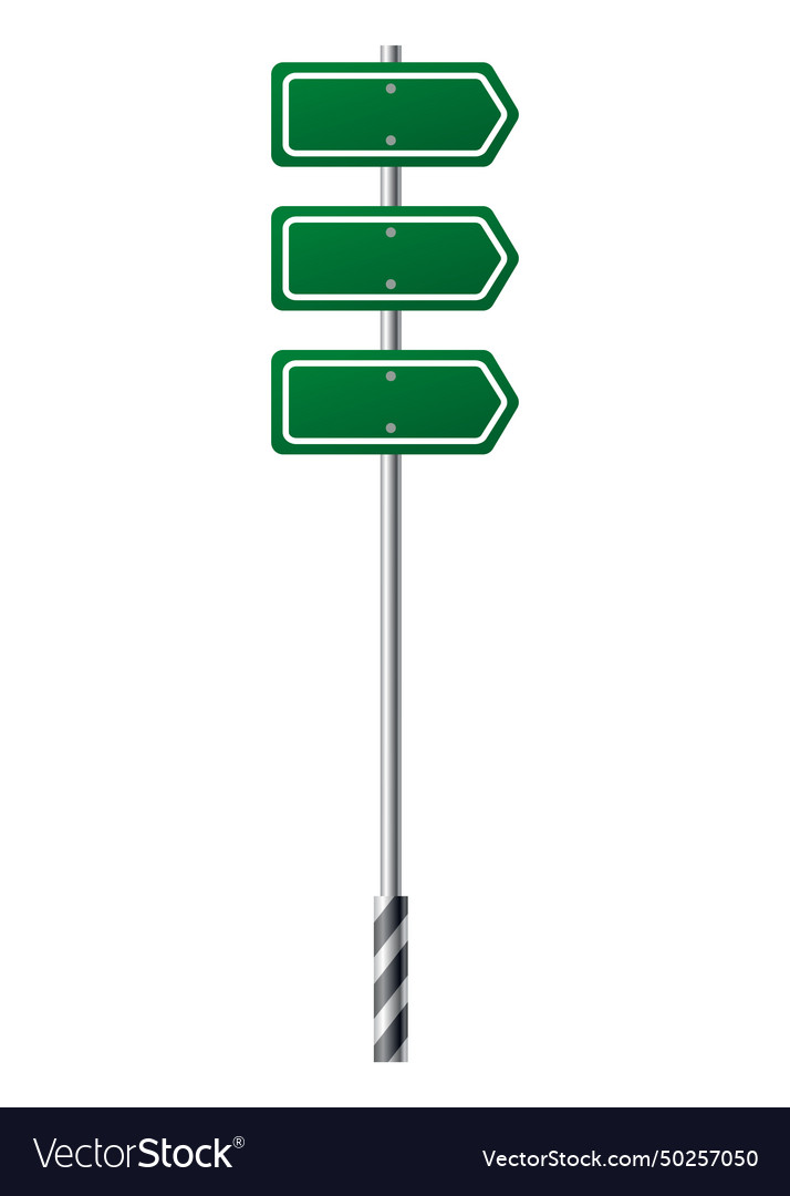 Green traffic sign road board text panel mockup vector image Green traffic sign road board text panel mockup