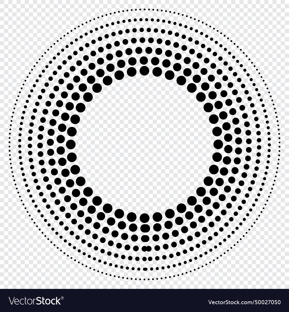 Halftone dots in circle form design elements vector image Halftone dots in circle form design elements