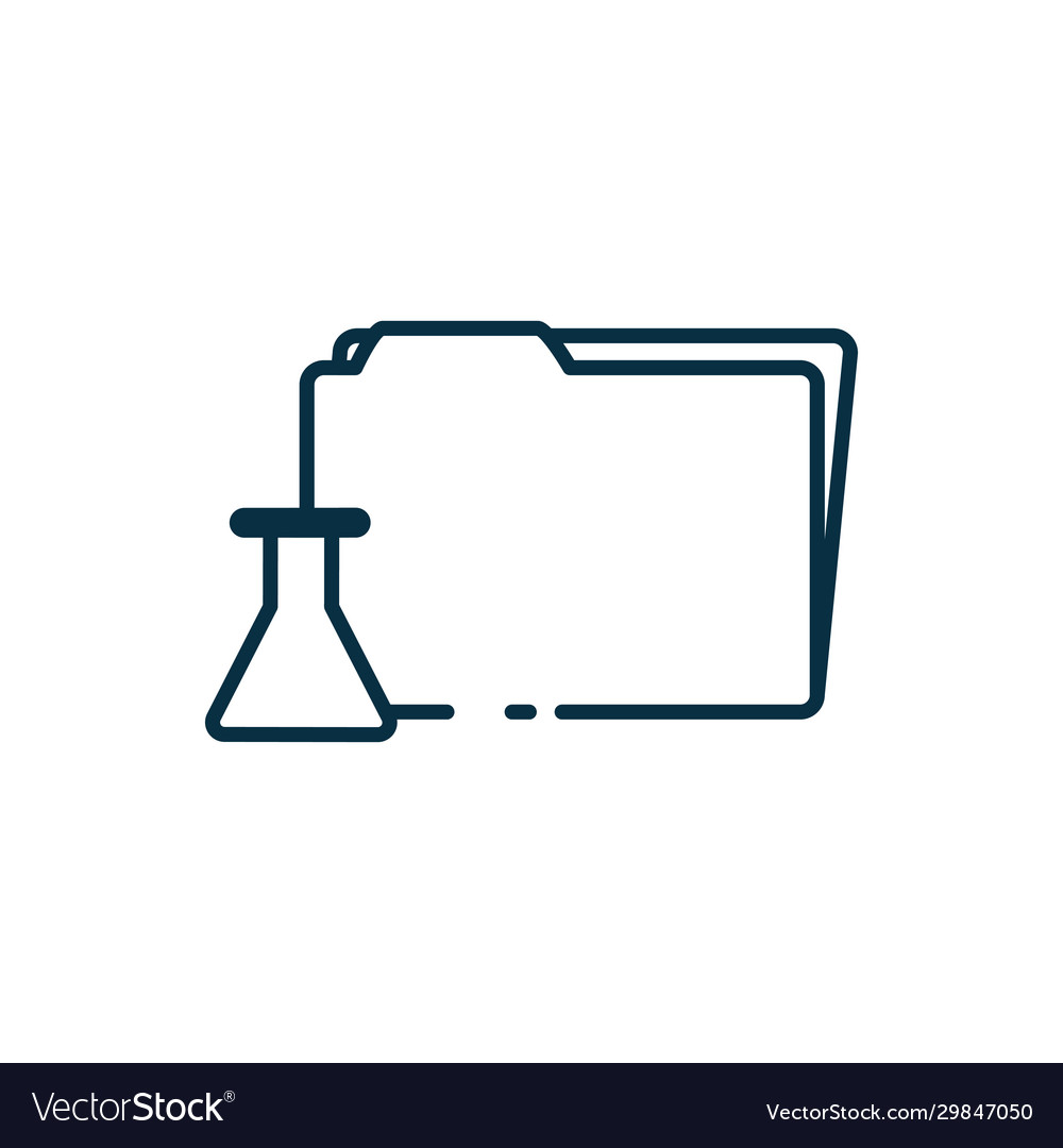 Isolated chemistry flask and file line style icon