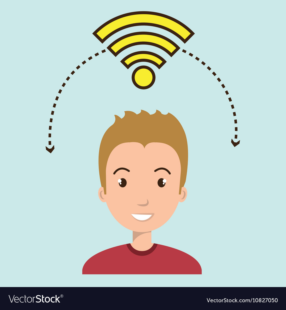 Man wifi web internet connected