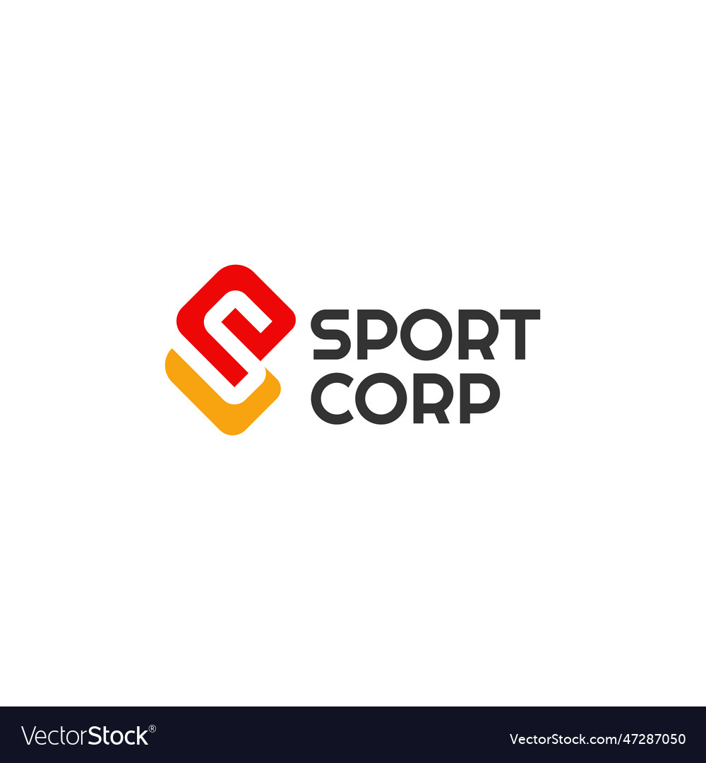 Modern letter mark initial sport corp logo design Vector Image