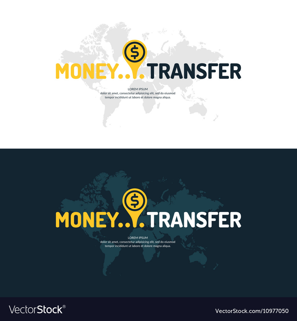 Modern money transfer poster and logo pointer