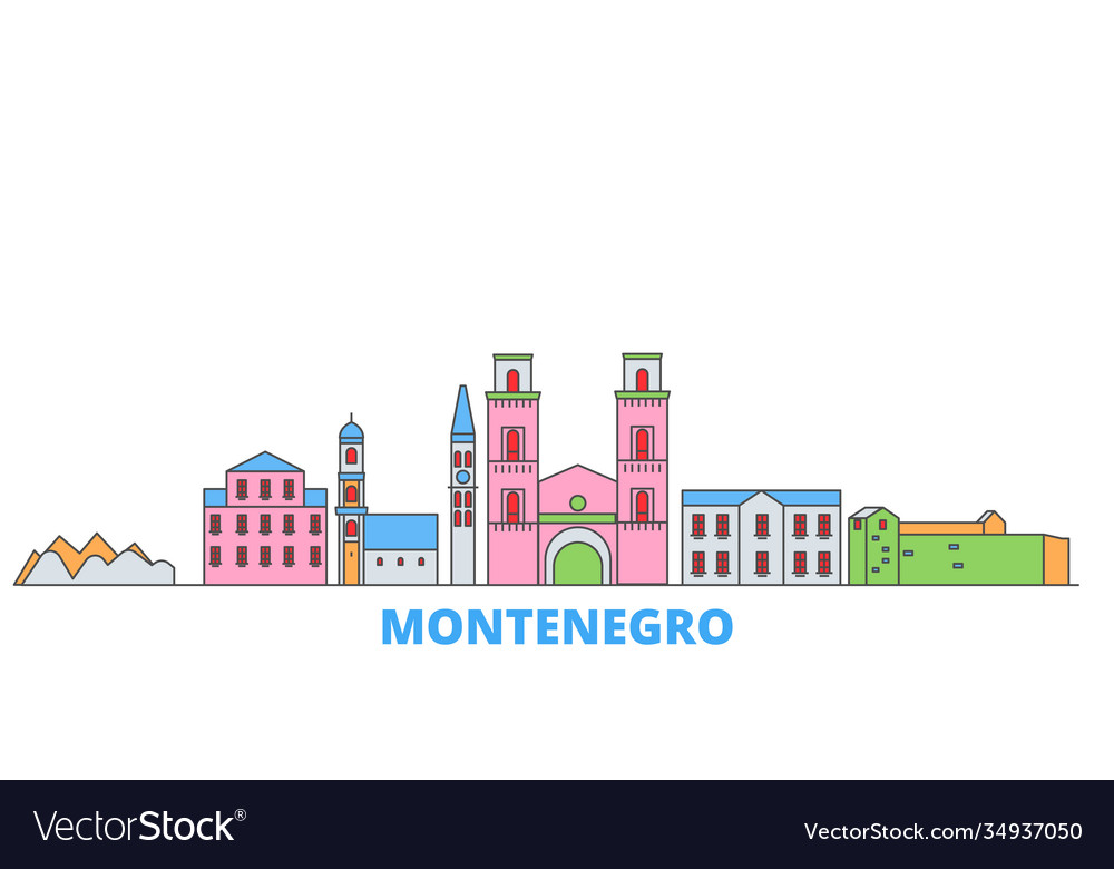 Montenegro line cityscape flat travel