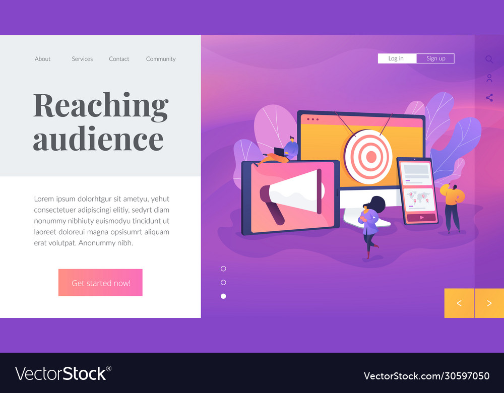 Multi device targeting landing page template Vector Image Multi device targeting landing page template