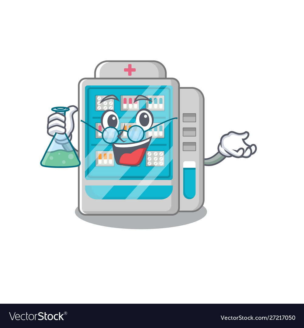 Professor medicines vending machine in character