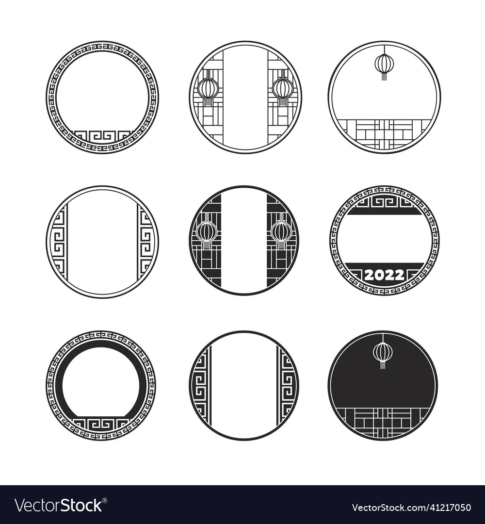 Retro-style circle chinese pattern frame vector image Retro-style circle chinese pattern frame
