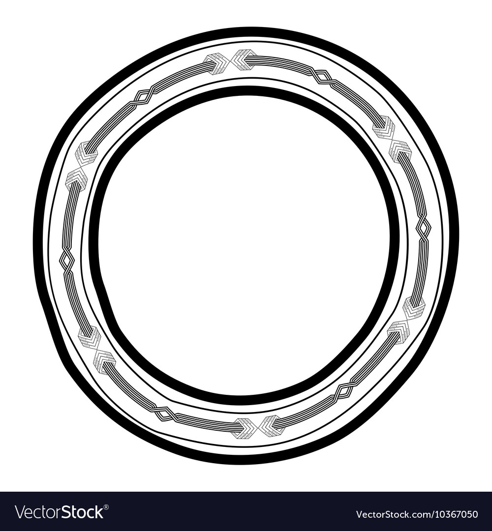 Round doodle border frame