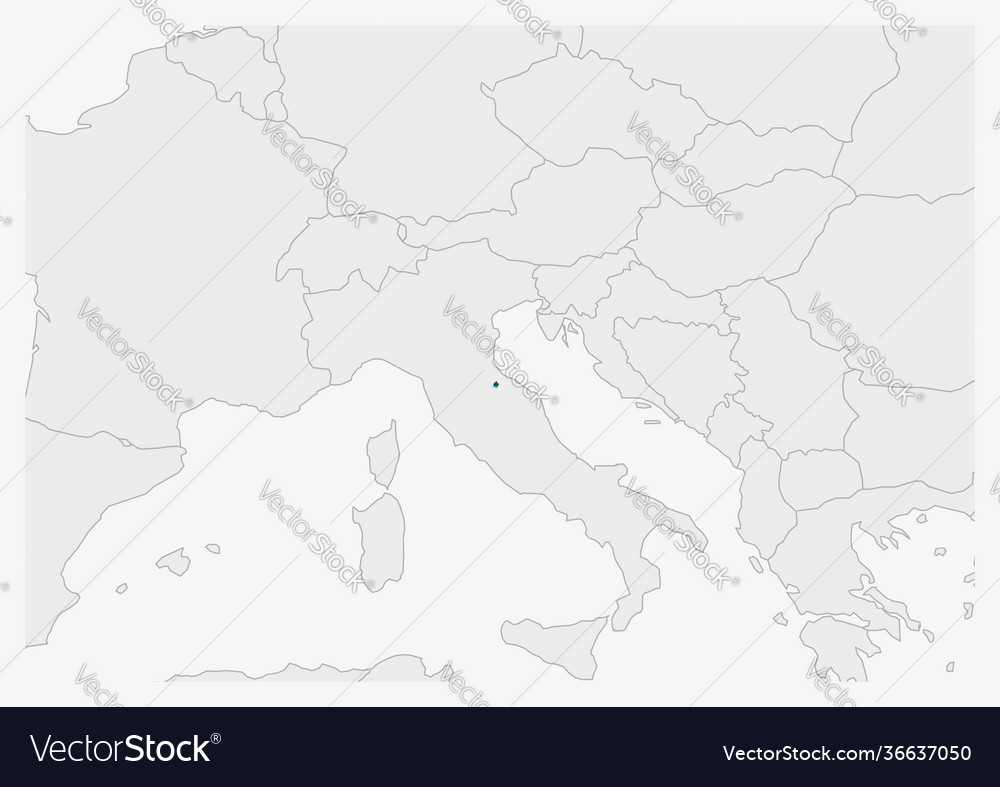 San Marino Map Highlighted In San Marino Flag Vector Image