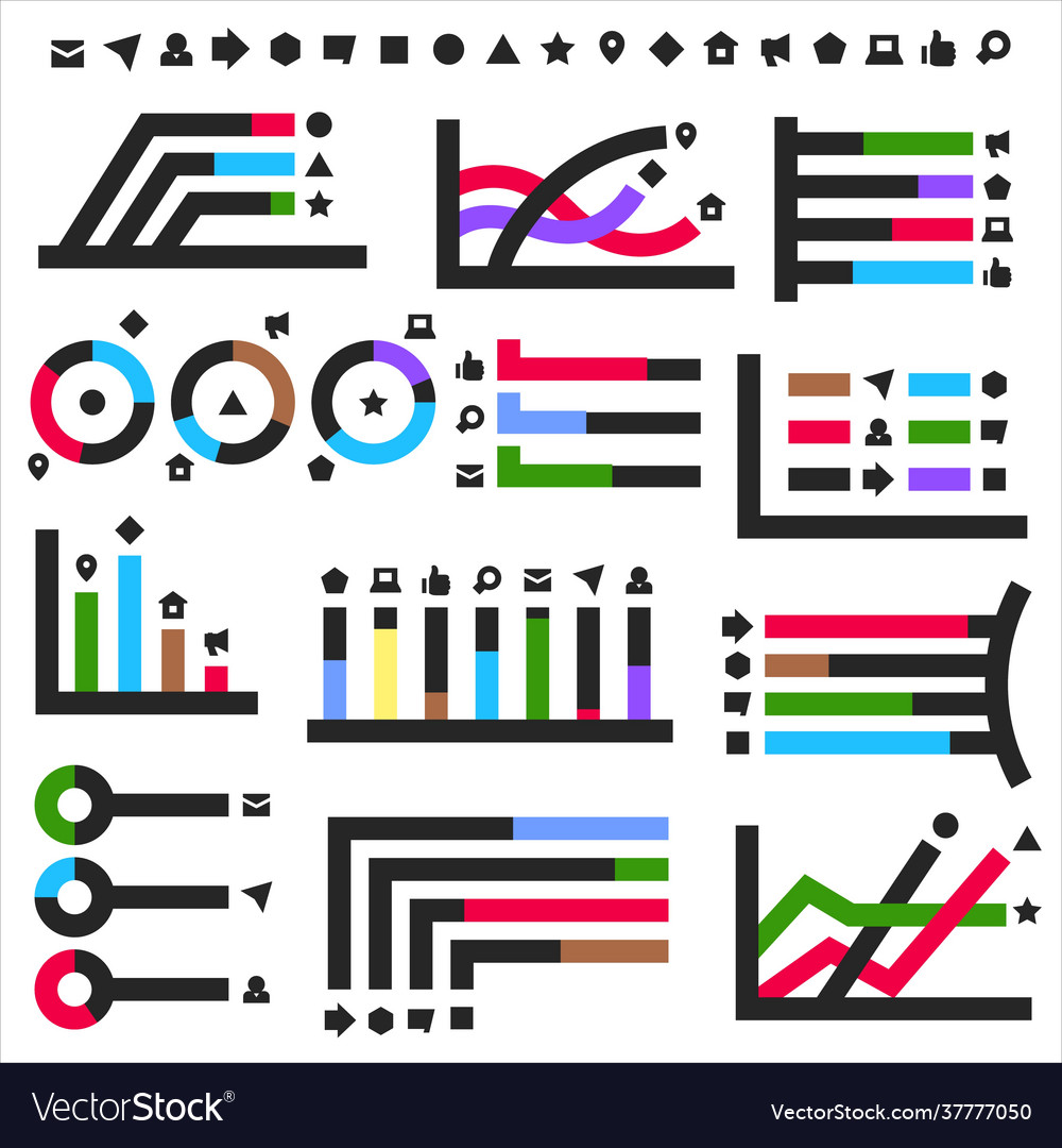 Set siple infographic elements