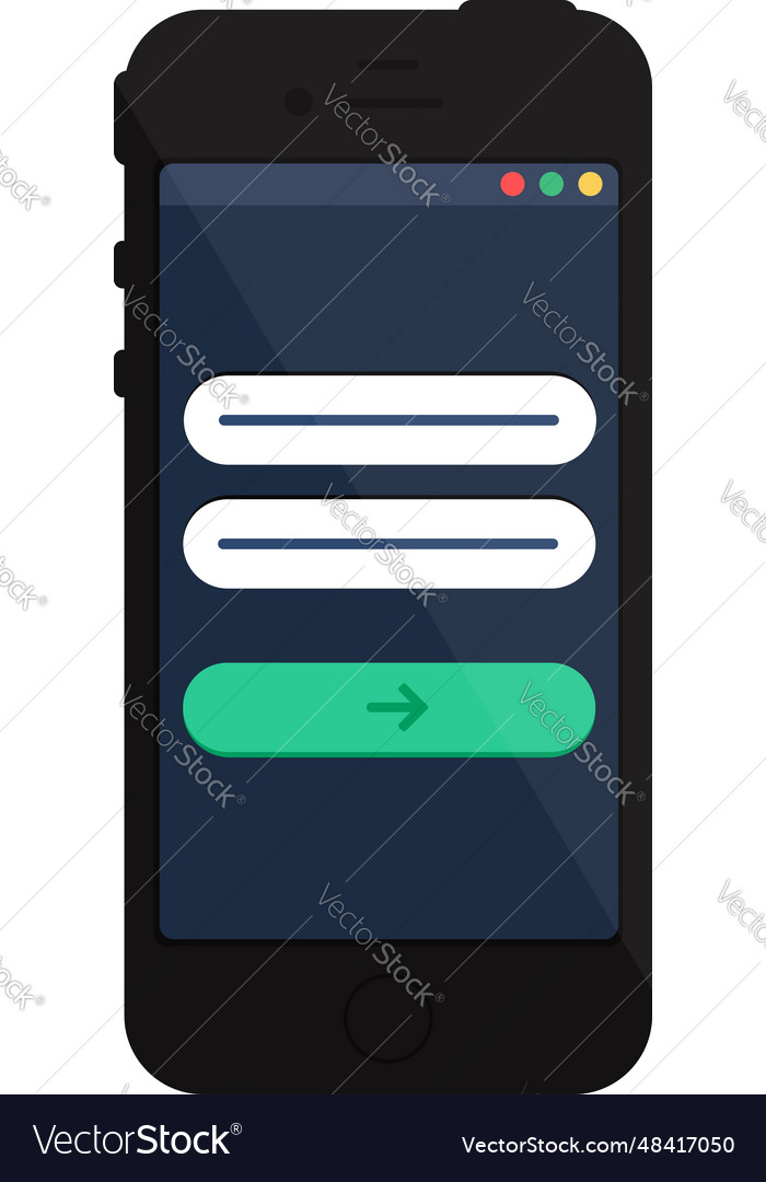 Smartphone web page menu on screen Vector Image Smartphone web page menu on screen