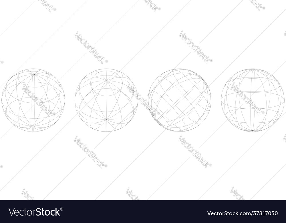 Sphere orb ball with wireframe grid mesh surface