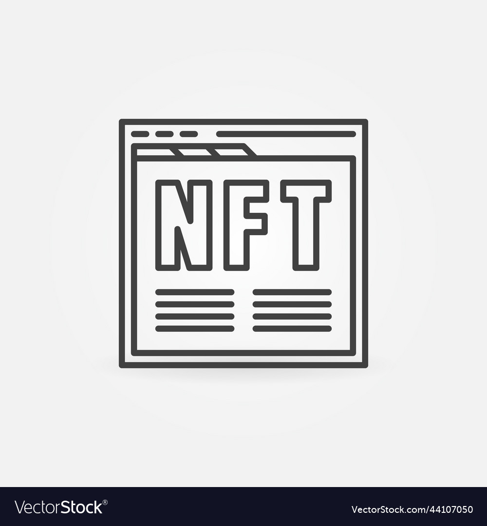 Web page with nft line icon non-fungible token Vector Image Web page with nft line icon non-fungible token