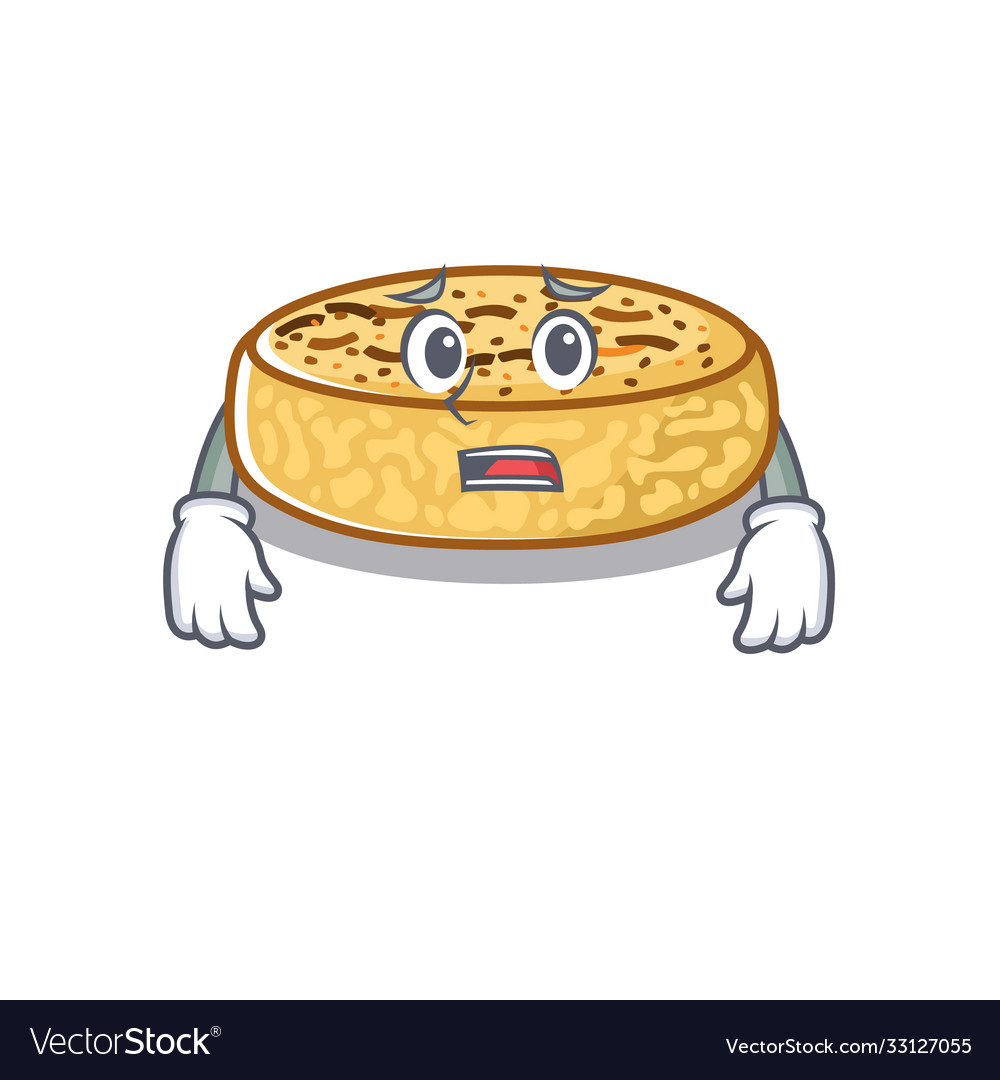 A picture crumpets having an afraid face