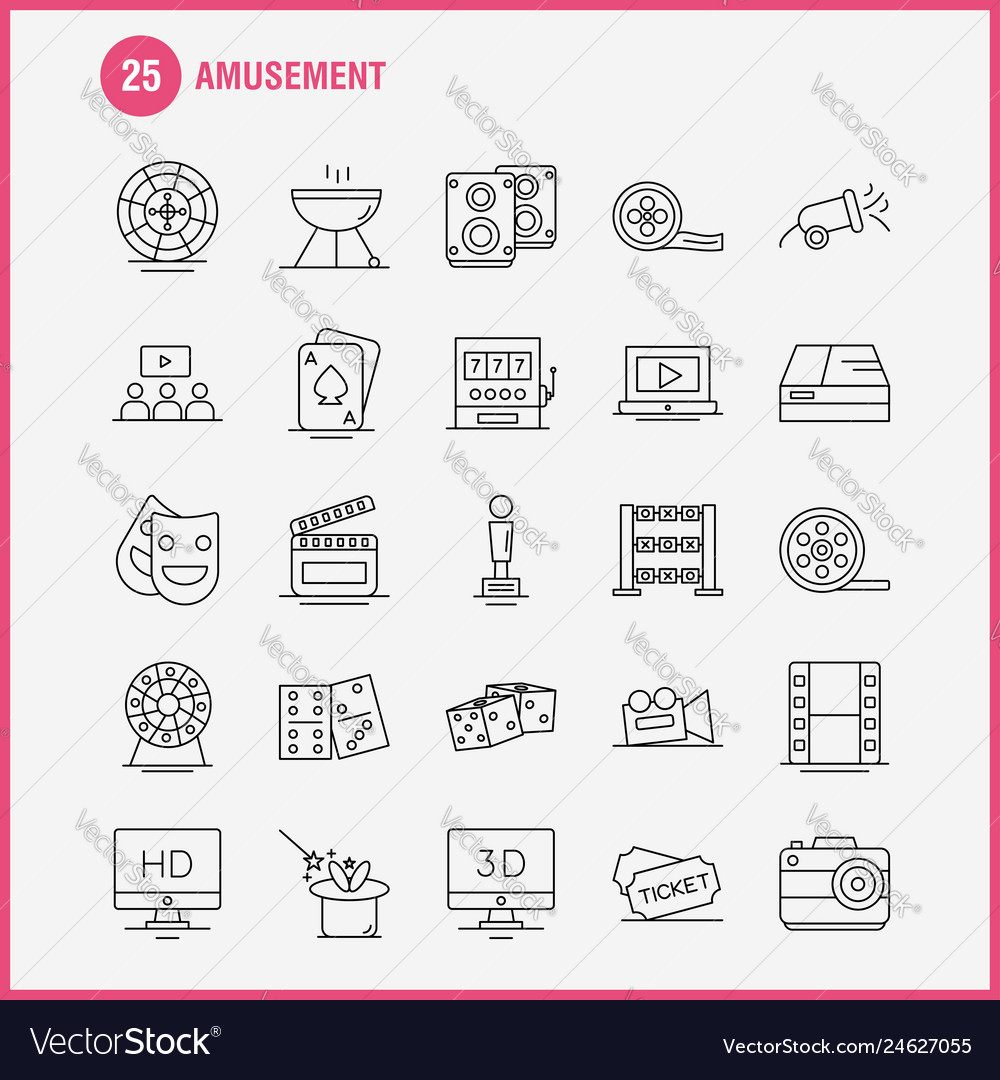 Amusement line icon for web print and mobile uxui