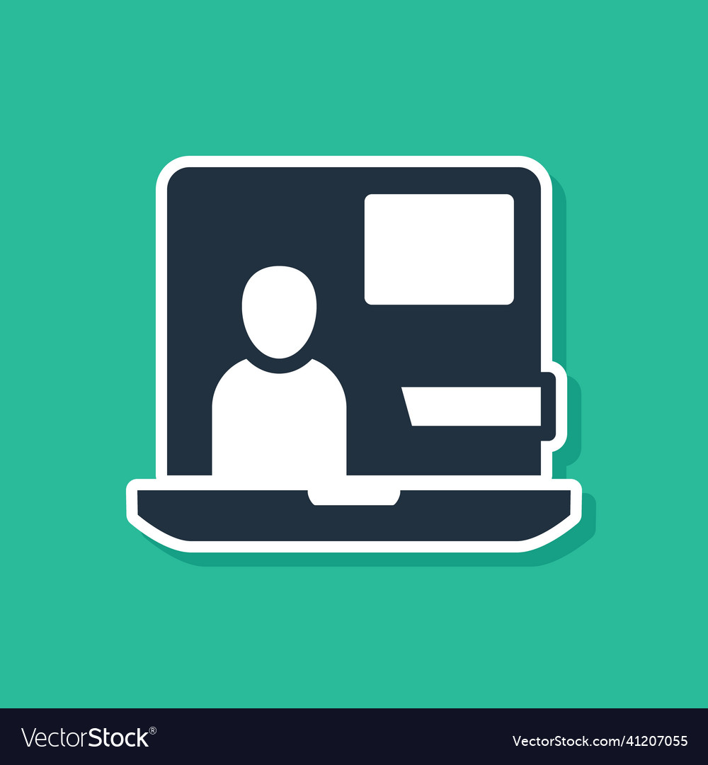 Blue world news icon isolated on green background vector image Blue world news icon isolated on green background