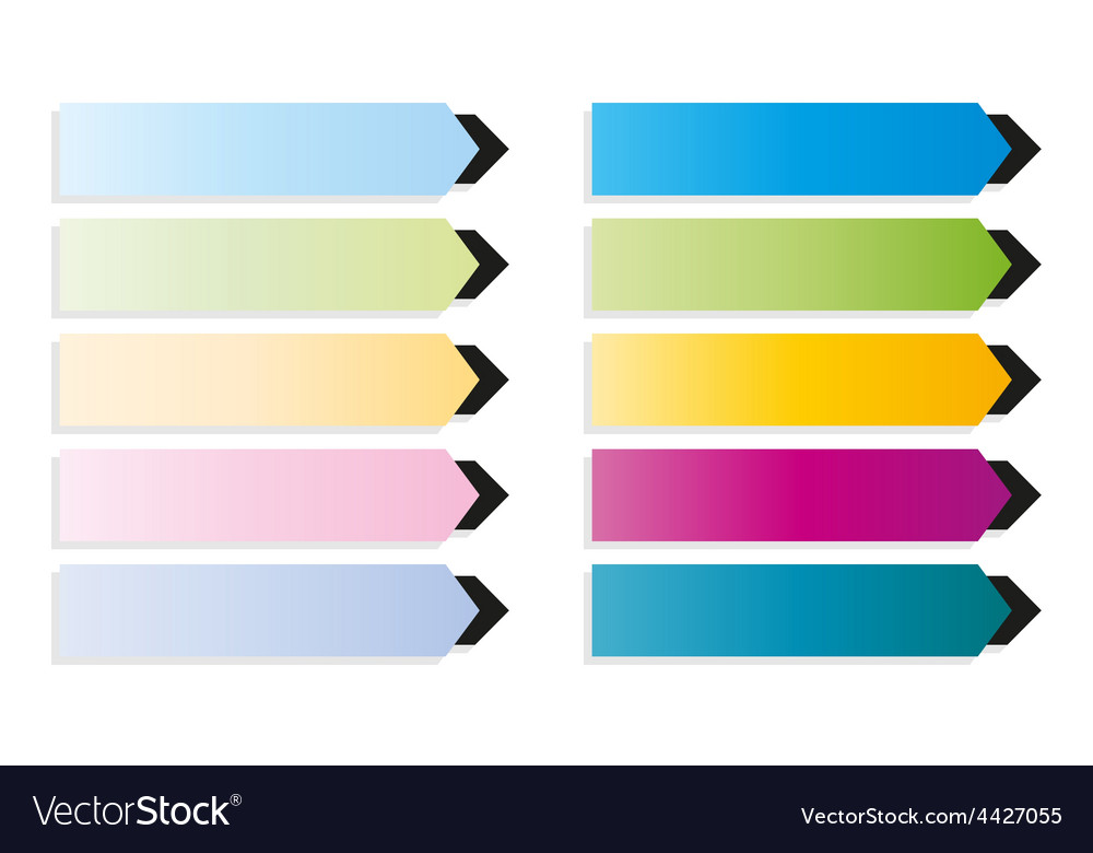 Collection of buttons with black arrow